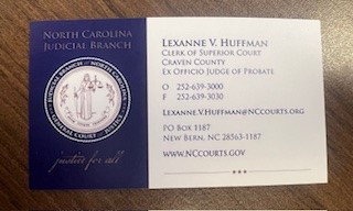 Lexanne Huffman, Craven County Clerk of Superior Court
