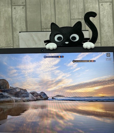 Cute Cat Monitor Sitter