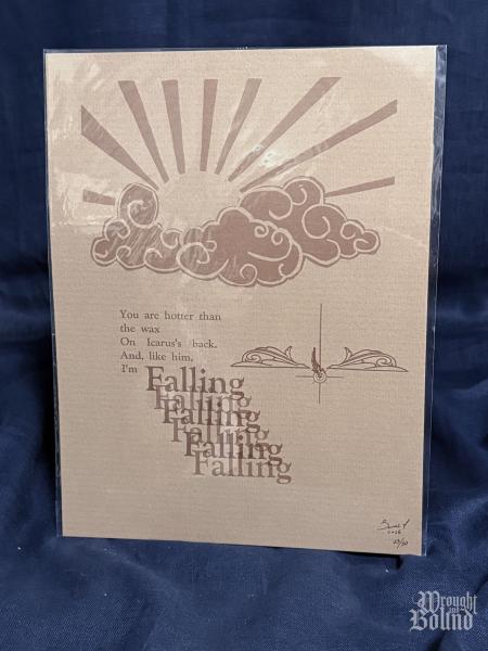 Icarus, Hotter than Wax Letterpress Print