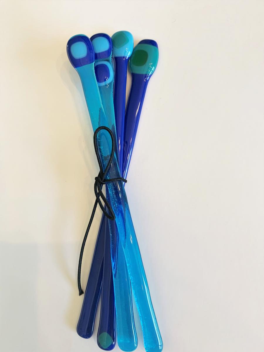 8" Kiln Fired Glass Stir Sticks set of 4 picture