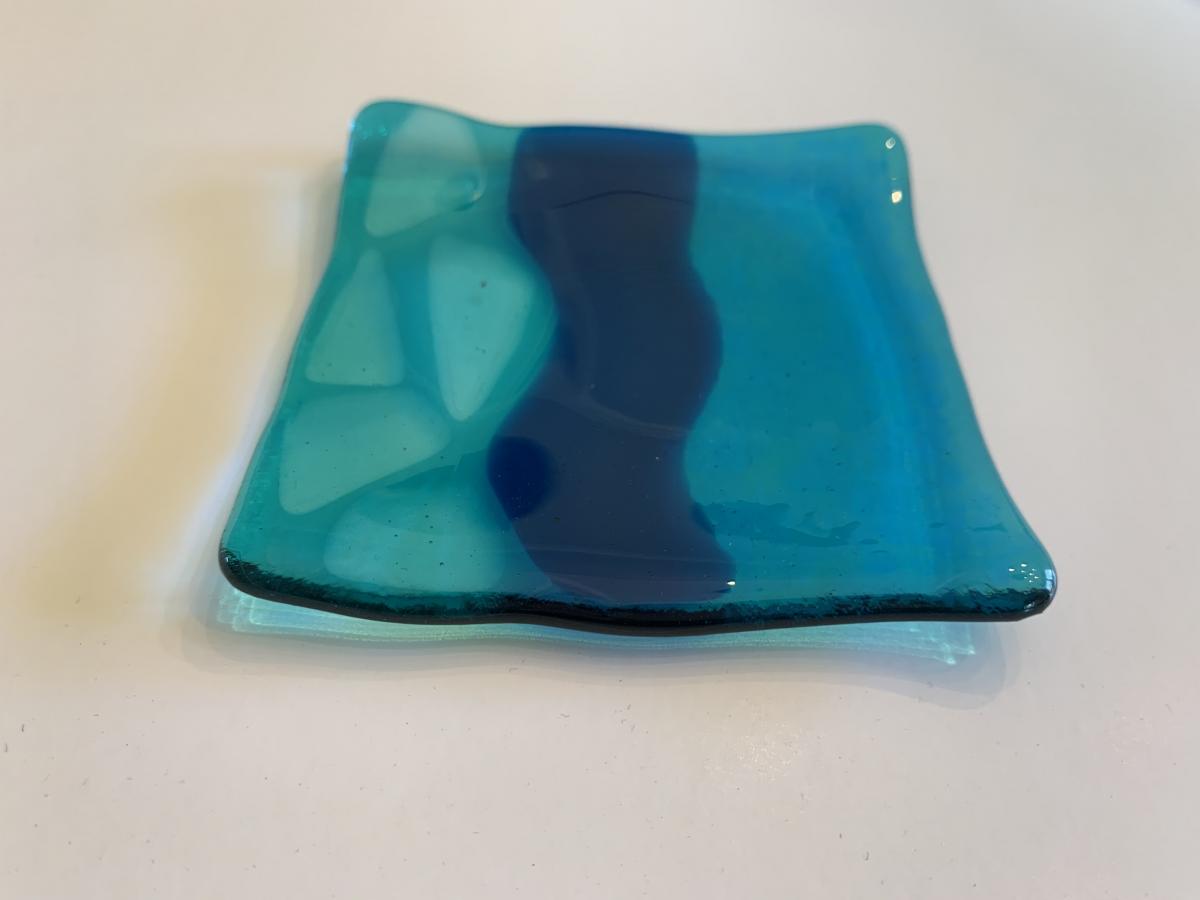 4" Kiln Fired Glass Spoon Rest / Soap Dish picture