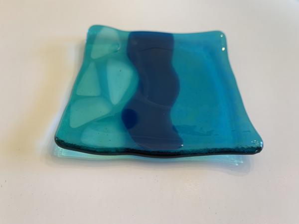 4" Kiln Fired Glass Spoon Rest / Soap Dish picture