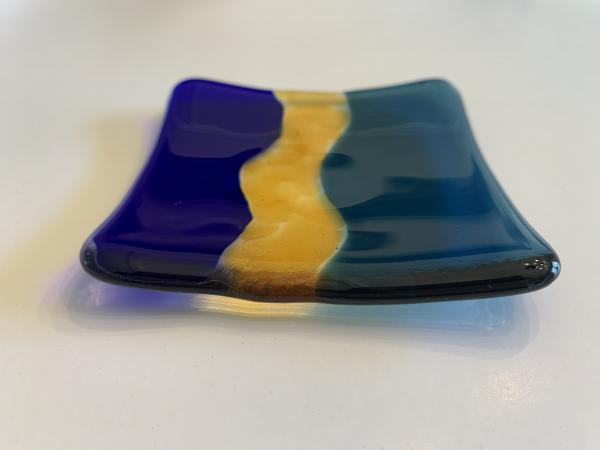 4" Kiln Fired Glass Spoon Rest / Soap Dish picture
