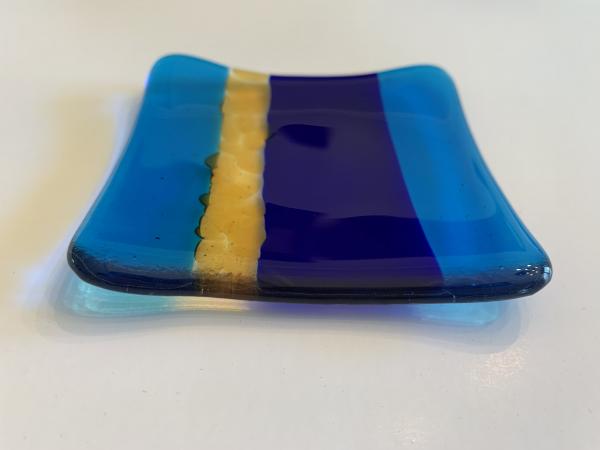 4" Kiln Fired Glass Spoon Rest / Soap Dish picture