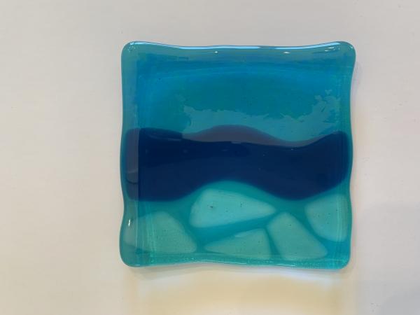 4" Kiln Fired Glass Spoon Rest / Soap Dish picture