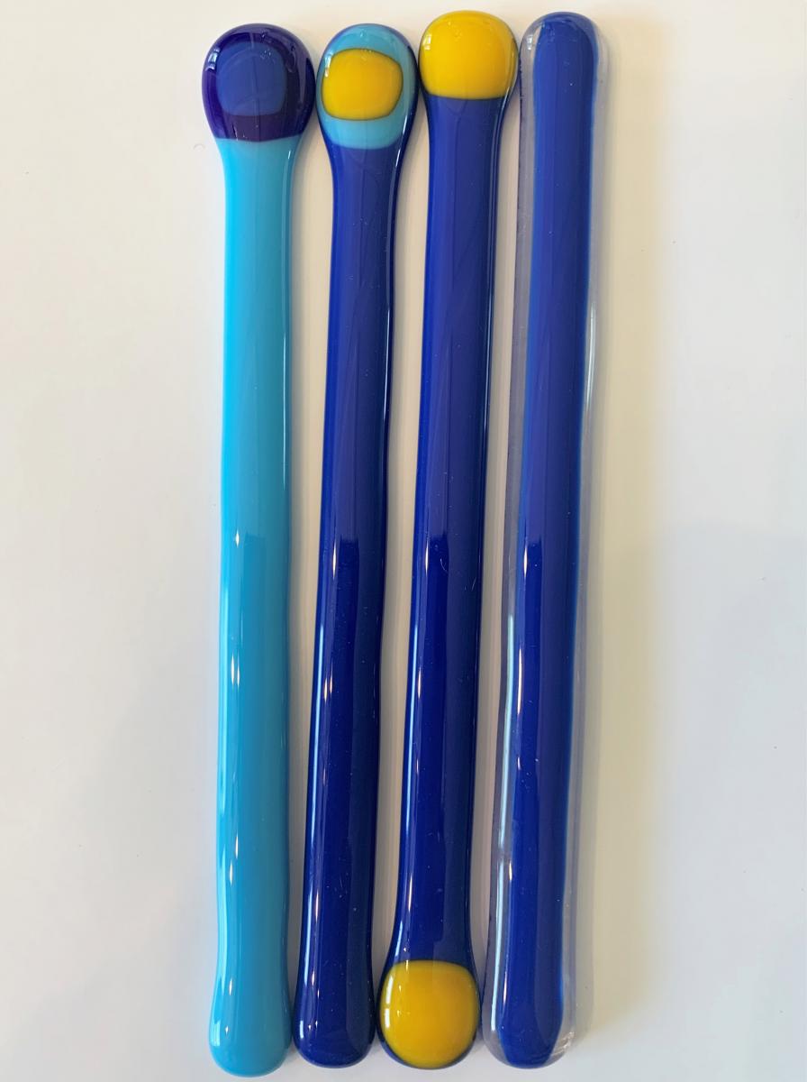 6" Kiln Fired Glass Stir Sticks set of 4 picture