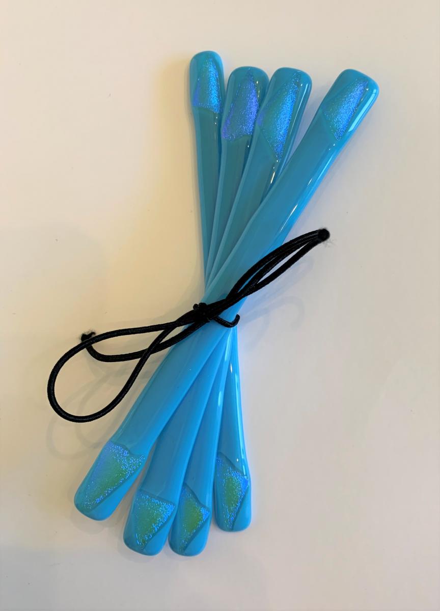 6" Kiln Fired Glass Stir Sticks set of 4 picture