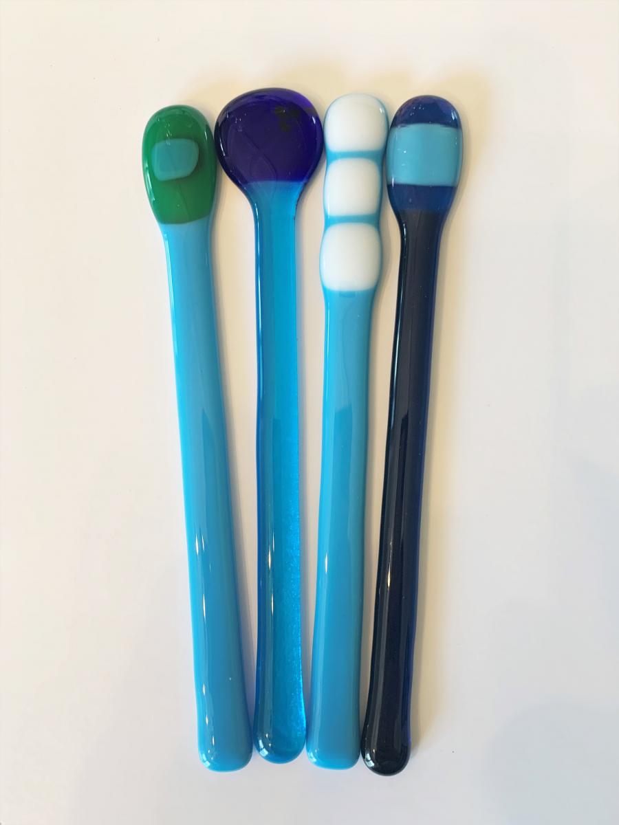 6" Kiln Fired Glass Stir Sticks set of 4 picture