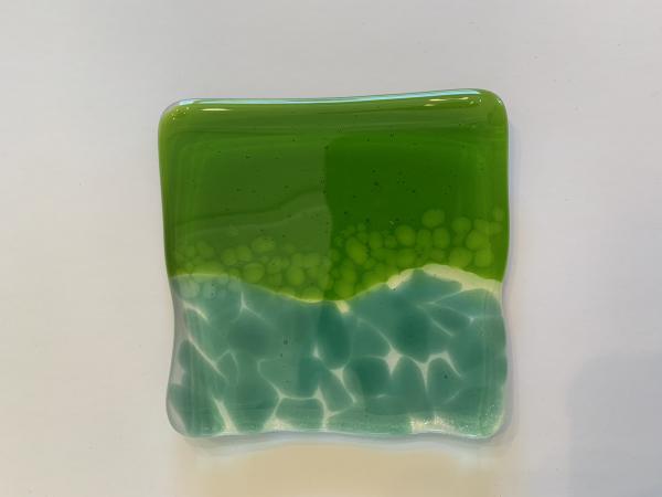 4" Kiln Fired Glass Spoon Rest / Soap Dish picture