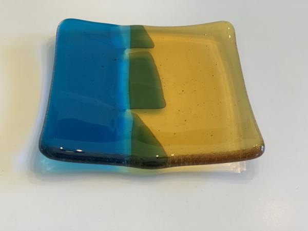 4" Kiln Fired Glass Spoon Rest / Soap Dish picture