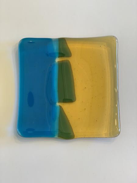 4" Kiln Fired Glass Spoon Rest / Soap Dish picture