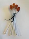 8' Kiln Fired Glass Stir Sticks set of 4.