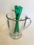 6" Kiln Fired Glass Stir Sticks set of 4.