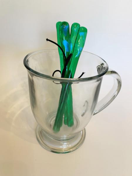 6" Kiln Fired Glass Stir Sticks set of 4. picture