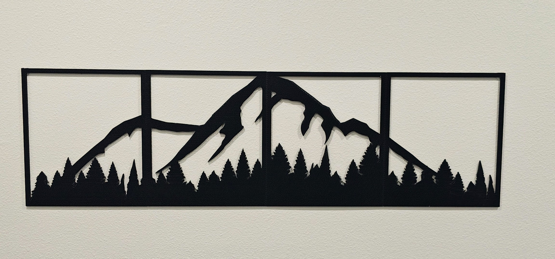 Mountain scene wall silhouettes picture
