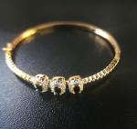 Gold Black AD Stone Bangle Bracelet