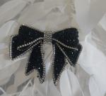Rhinestone Bow Hair Clip &ndash; Black