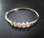 Silver Stone Bangle Bracelet