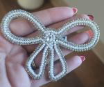 Pearl & Rhinestone Bow Hair Clip &ndash; Gold