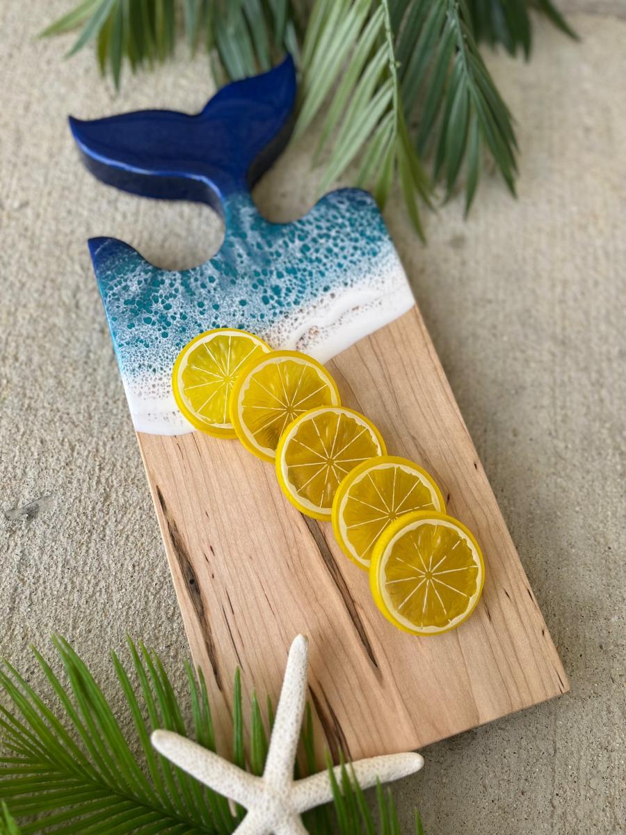 Mermaid Tail Wood Charcuterie Board picture