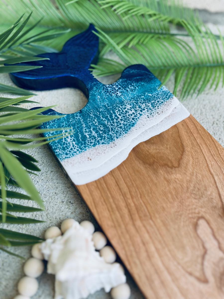 Mermaid Tail Wood Charcuterie Board picture
