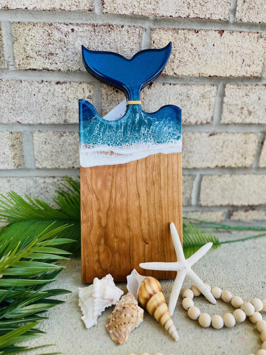 Mermaid Tail Wood Charcuterie Board picture