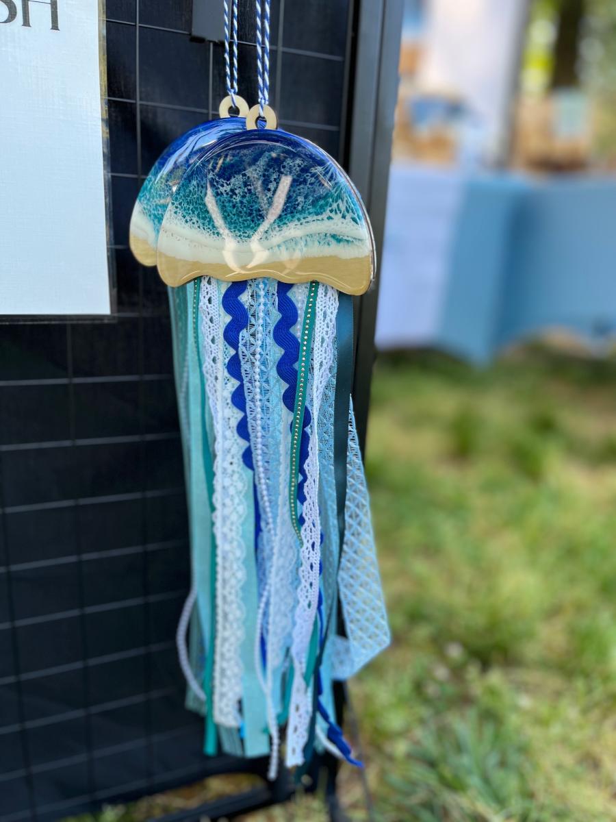 Ocean Resin Jellyfish with Ribbon Tentacles picture