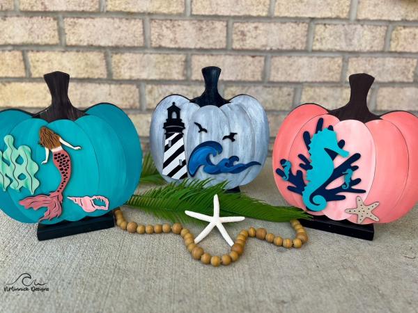 Coastal Wooden Pumpkins