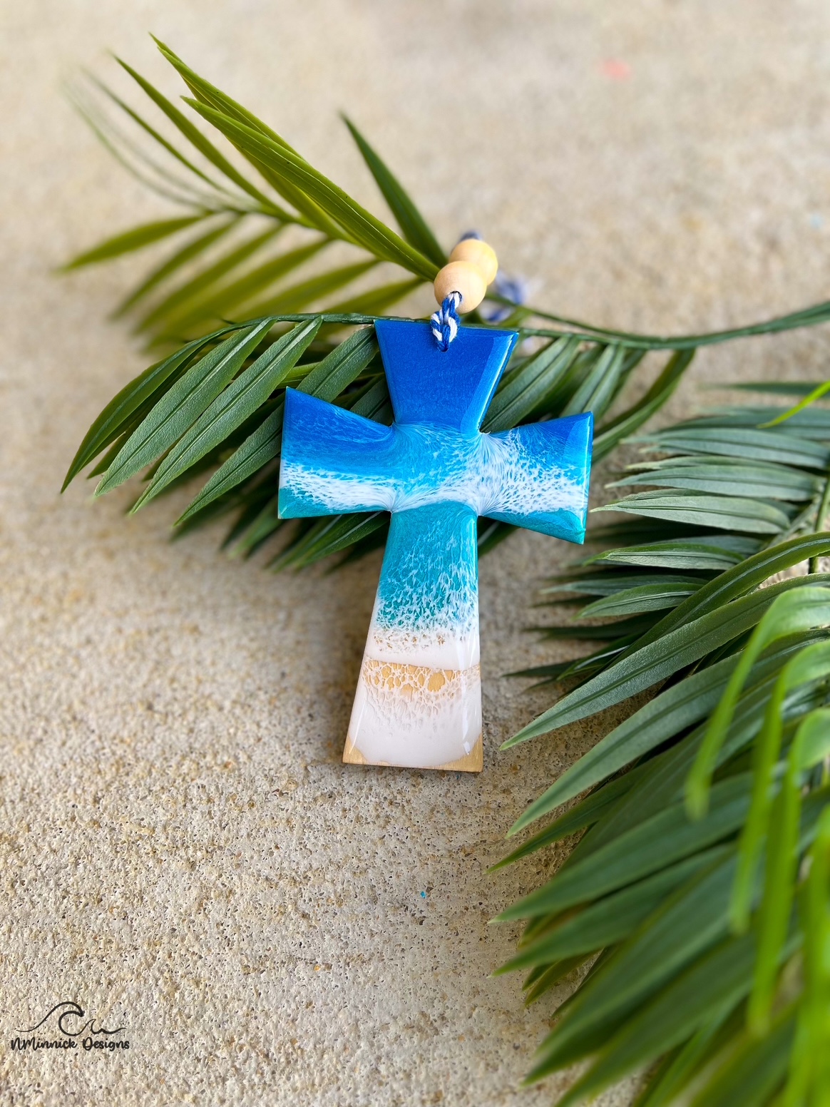 Beach Cross Ocean Resin Ornament picture