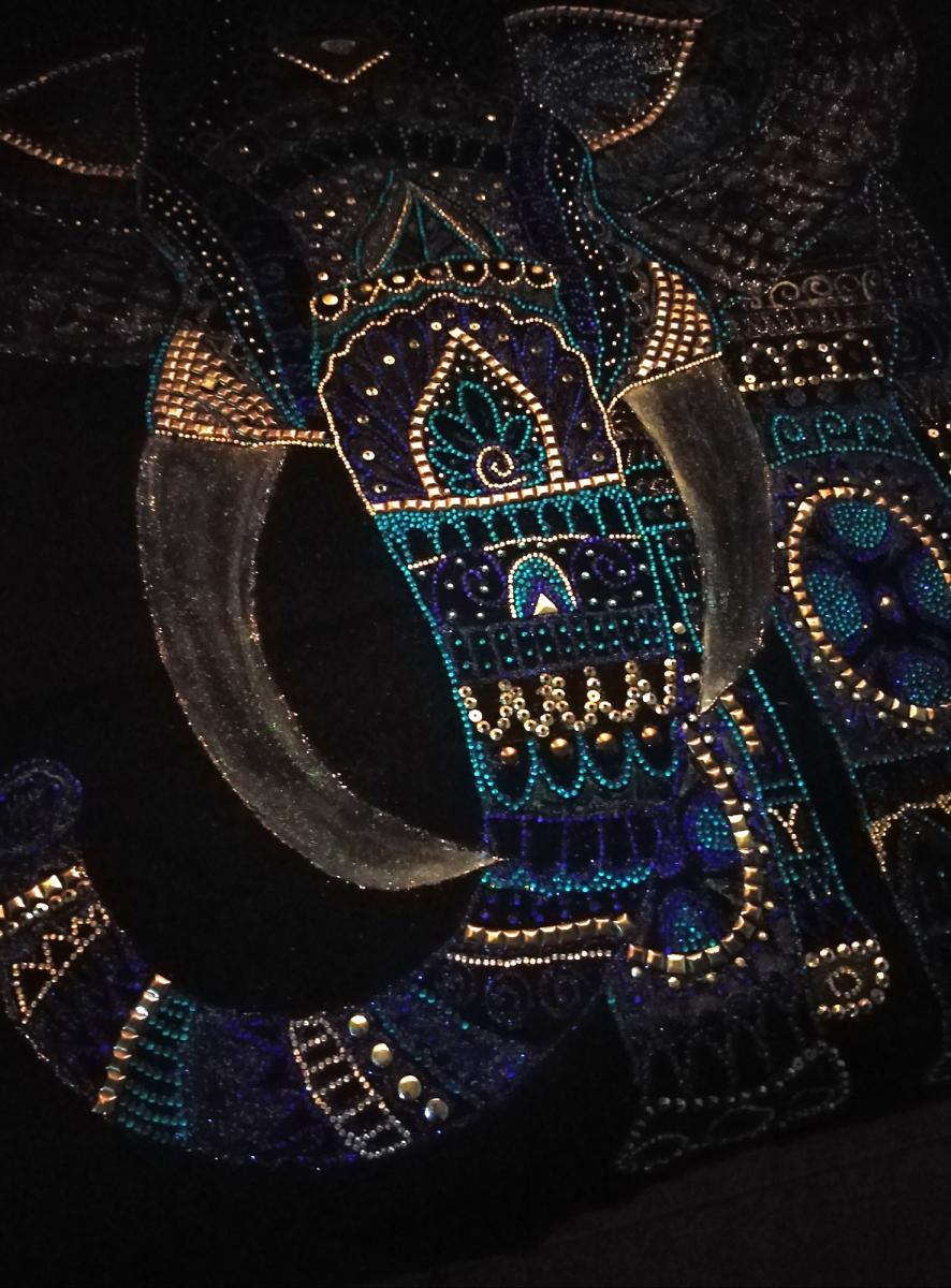 Elephant rhinestone artwork picture