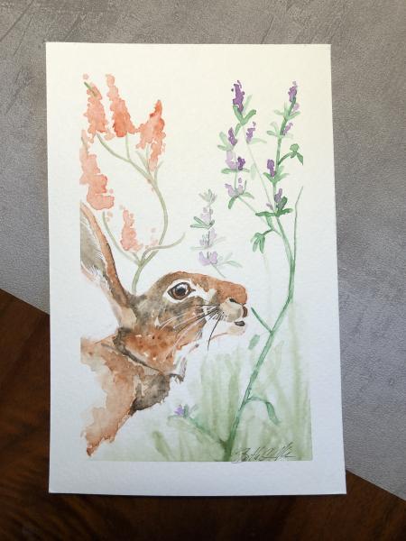 Spring Hare Original Watercolor