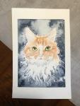 Orange Tabby Original Watercolor