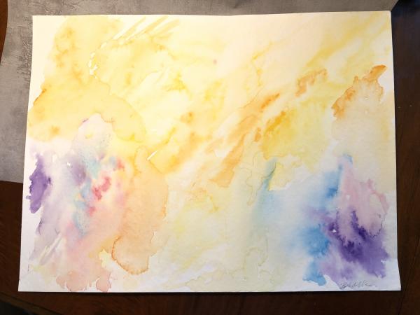 Yellow Abstract Original Watercolor picture