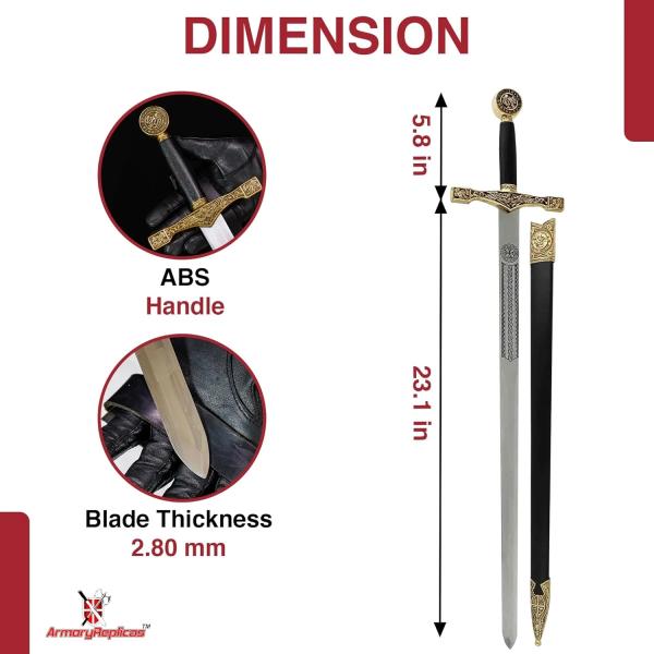King Arthur Excalibur Sword Replica Longsword picture