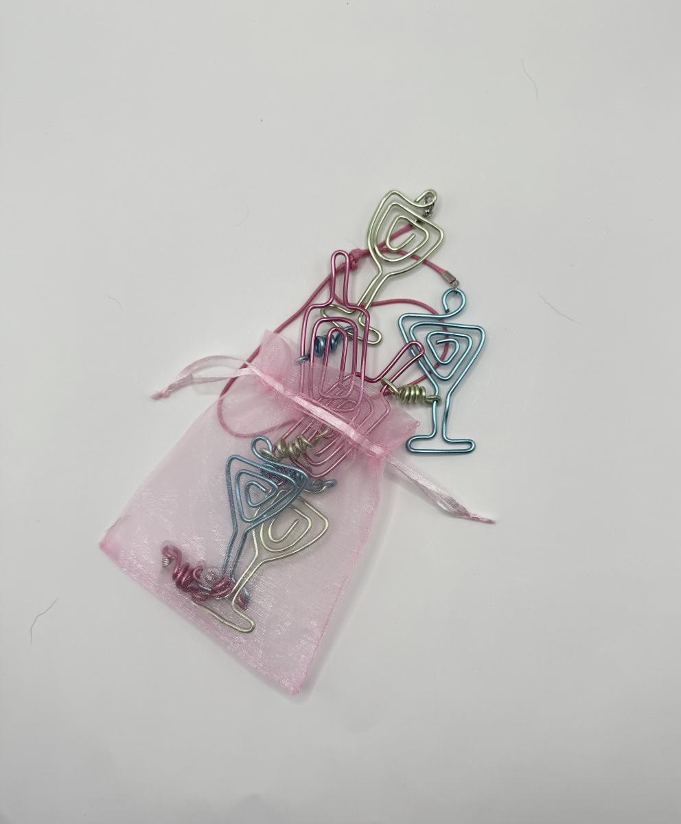 Wine and Martini Whimsical Wire Eyeglass Chain picture