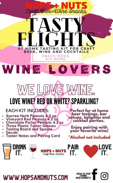 Tasty Flights At-Home Tasting Kit WINE LOVERS ~ (3) 4.2 oz Pouches picture