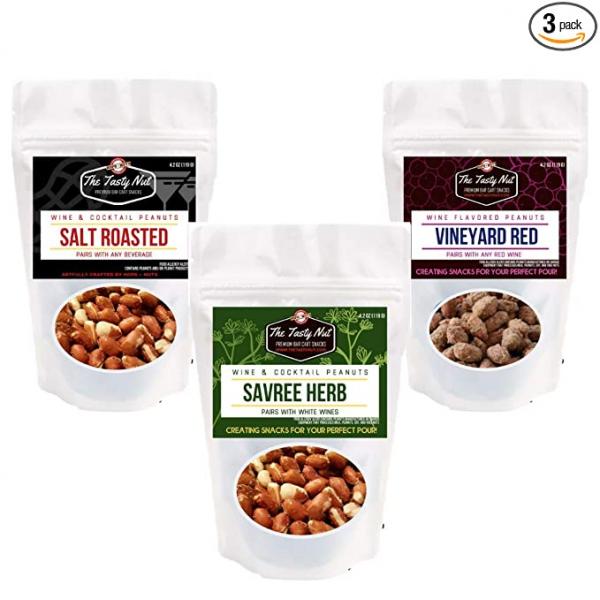 Tasty Nut Wine Snacks Sampler ~ (3) 4.2 oz Pouches picture