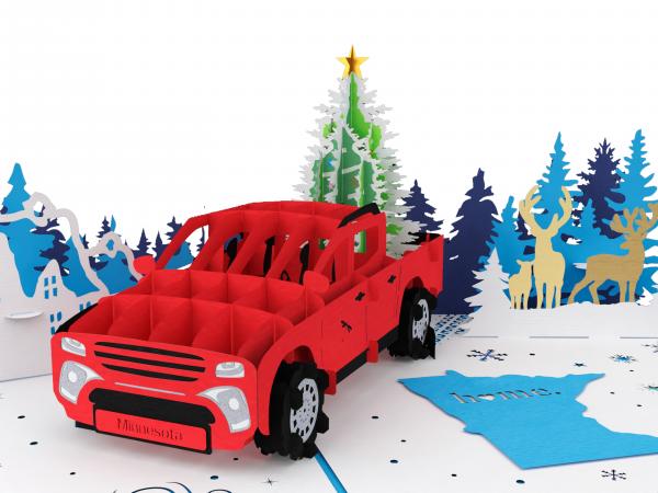 Christmas Pickup Truck - Minnesota Home - Pre Order picture