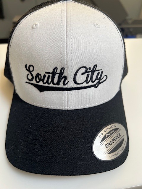 South City Snapback Hat (black & white)