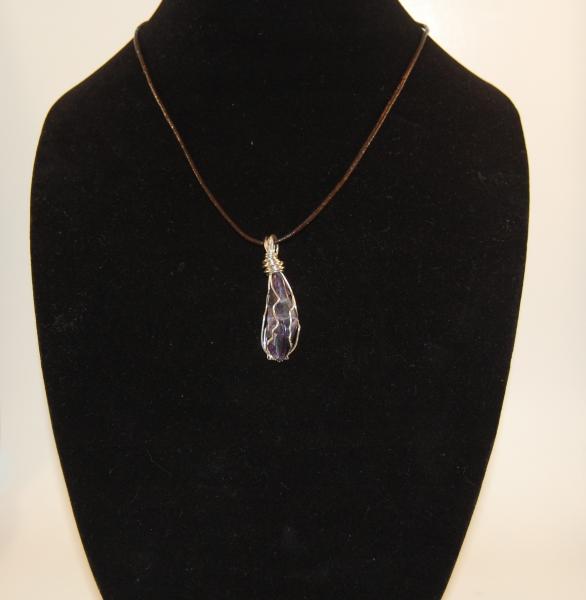 hand wrapped amethyst pendant