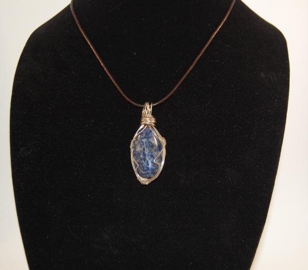 natural lapis wrapped in sterling silver