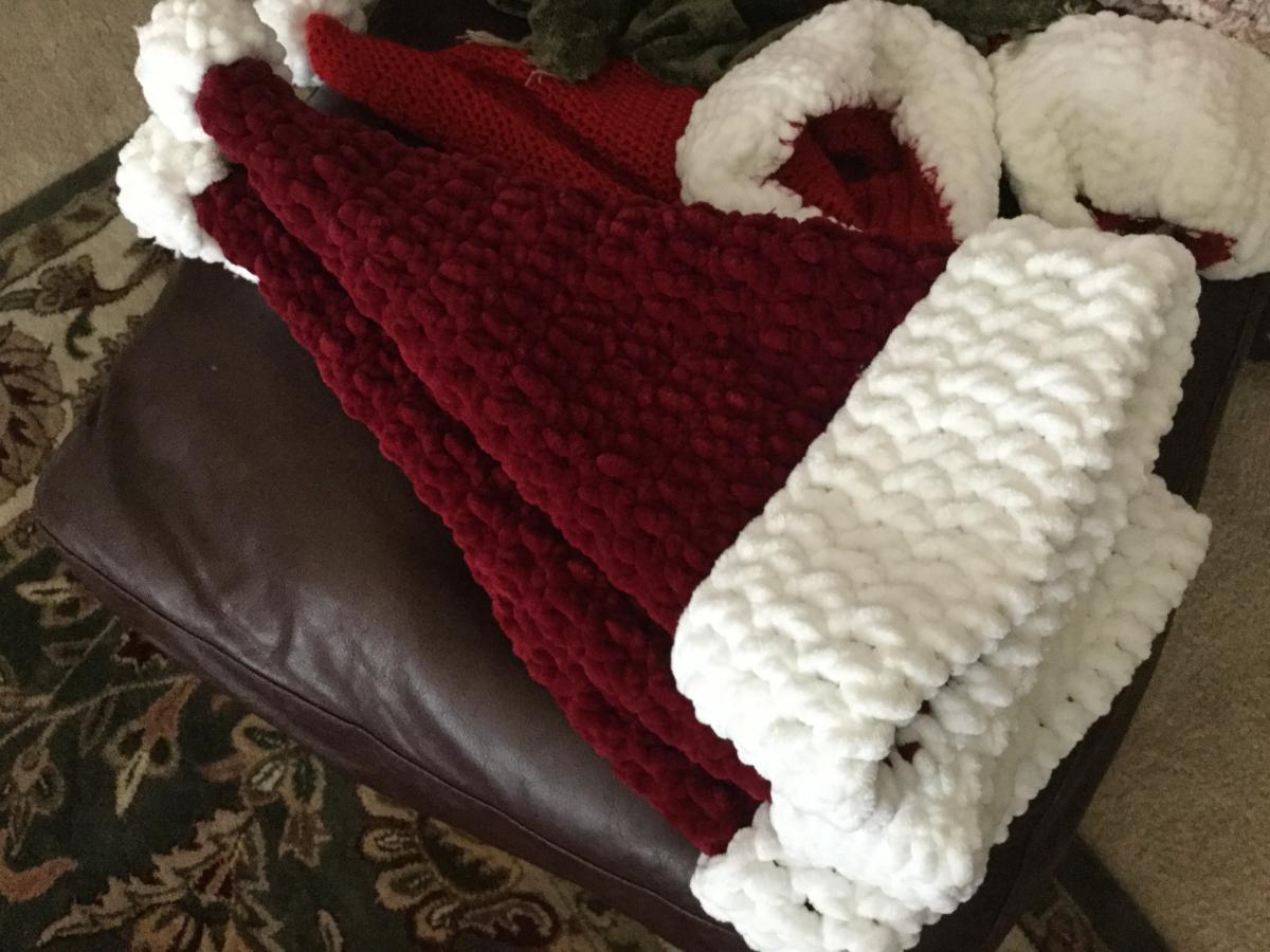 Chenille Santa Hat/Christmas Tree Topper picture