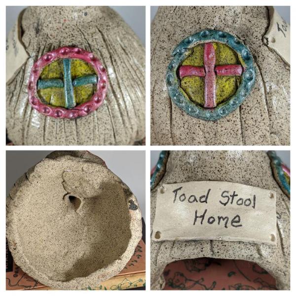 Toad Stool Home, Handmade Ceramic Toad House, Whimsical Toad House picture