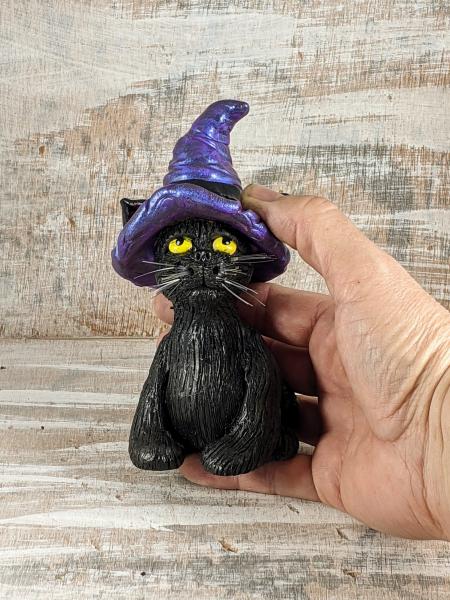 Black Cat with Purple Witch Hat picture