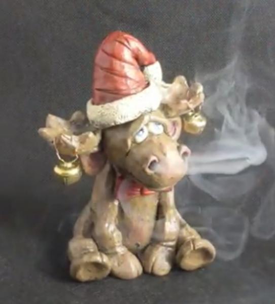Christmas Moose Incense Burner picture