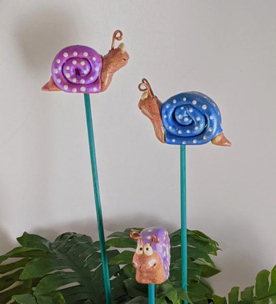 Garden Bug Stakes, Garden Art, Fairy Garden Art OOAK picture