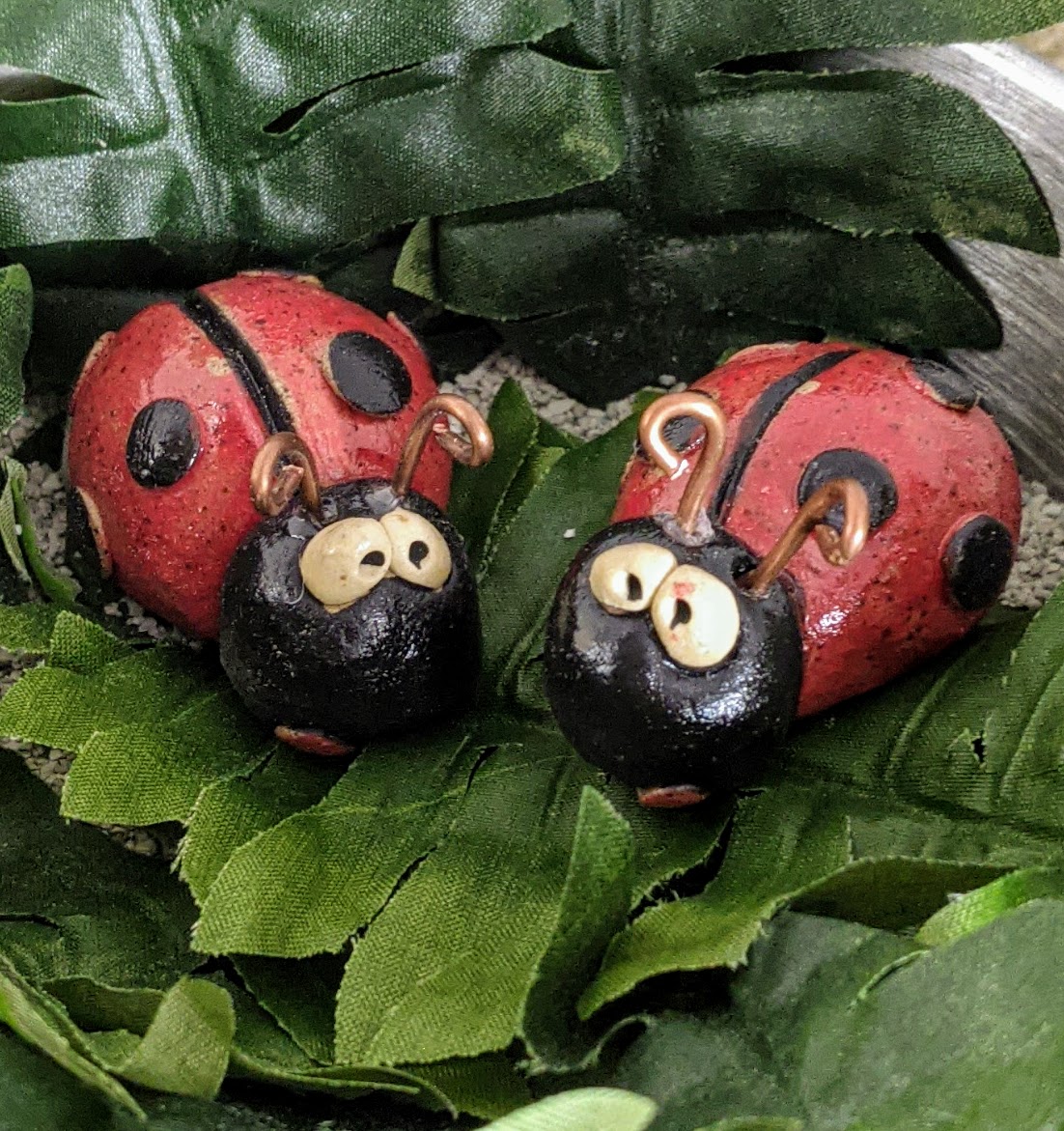 Garden Bug Stakes, Garden Art, Fairy Garden Art OOAK picture