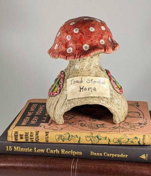 Toad Stool Home, Handmade Ceramic Toad House, Whimsical Toad House picture