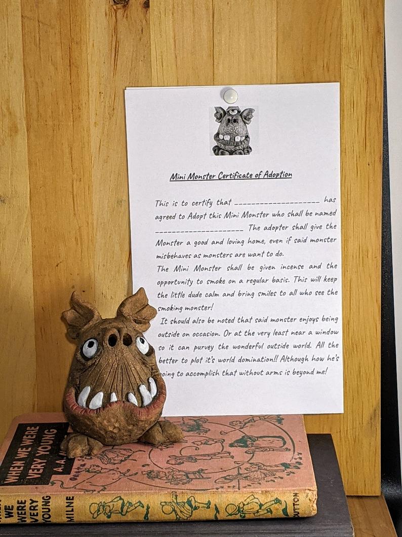 Winston the Sharp Toothed Mini Monster Incense Burner picture