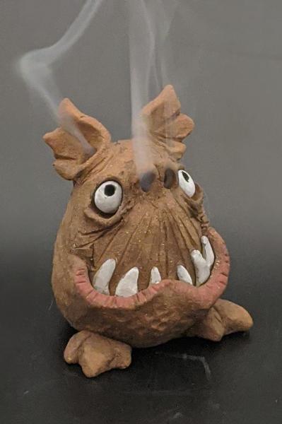 Winston the Sharp Toothed Mini Monster Incense Burner picture